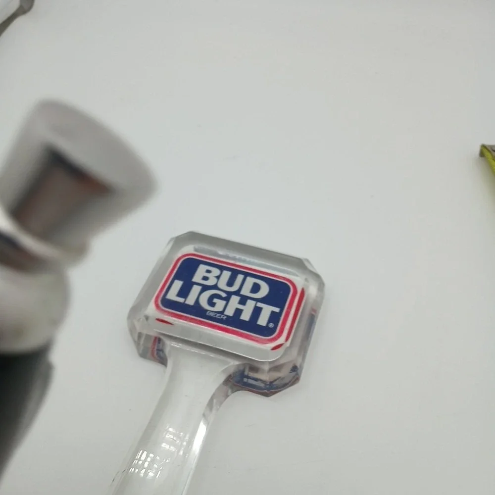 Budweiser Bud Light Large Beer Tap Handle Raised Letters Signature Emboss VTG